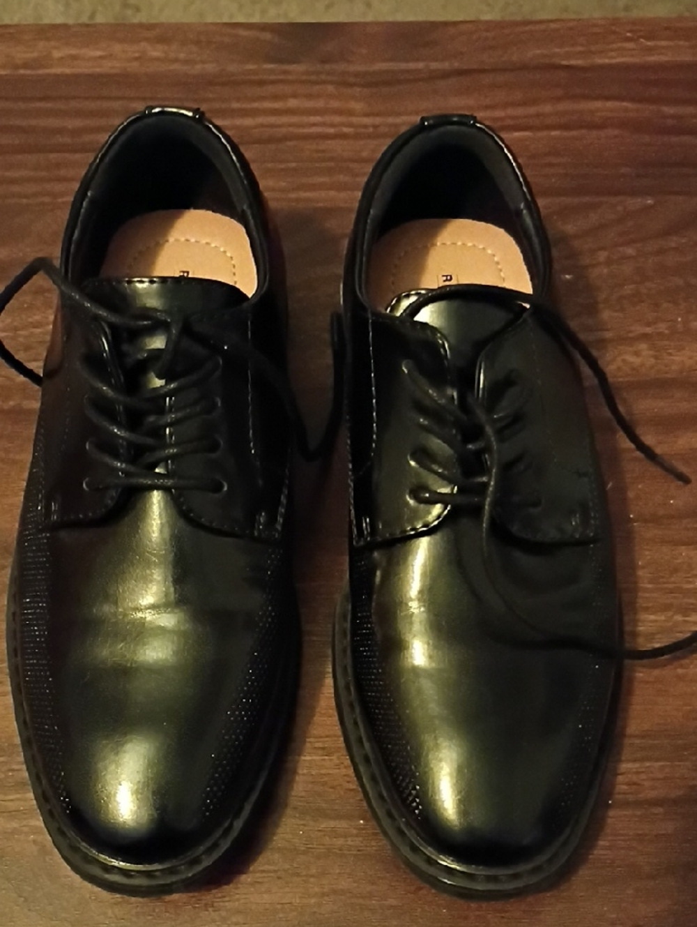 Boy's Classic Black Lace-Up Dress Shoes